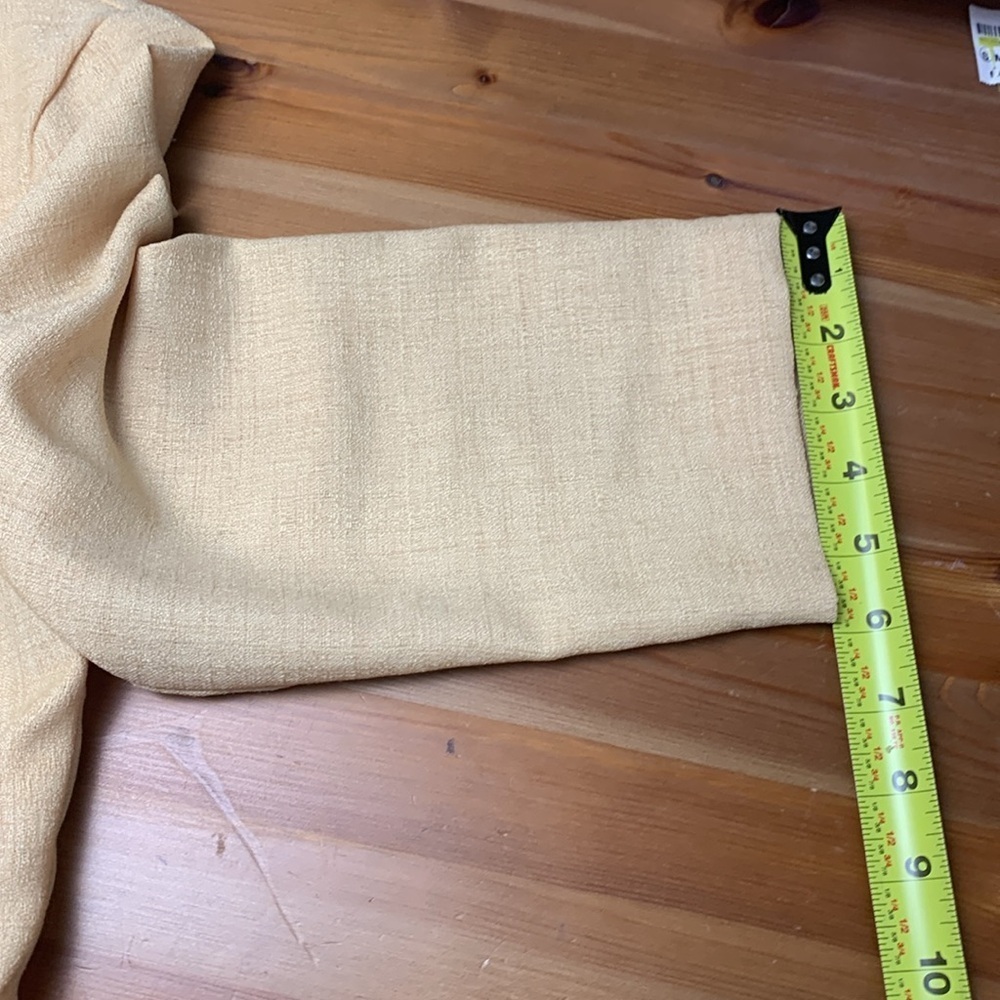 Courtnay Vintage Pale Yellow Office Top, Jacket, 3/4 Sleeves, Summer Weight - Picture 9 of 14